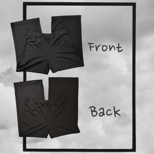 J.Jill pante black women's Large pull-on stretch wide leg front pockets elastic